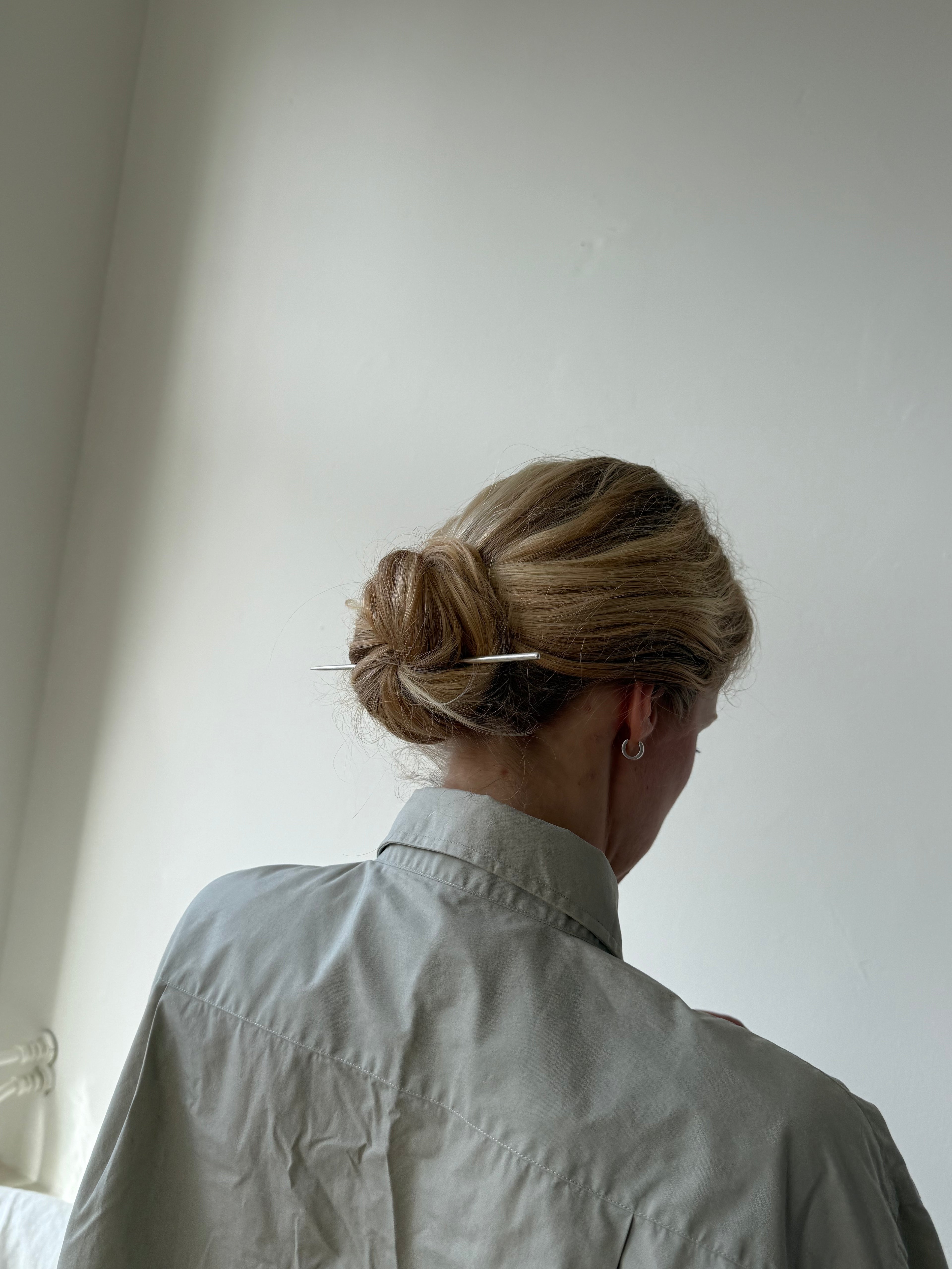 Blond hair woman with Sterling Silver hairpin
